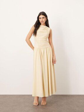 pinnacle by shruti sancheti smocked a-line midi dress Pinnacle by Shruti Sancheti Smocked A-Line Midi Dress